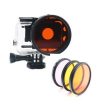 58mm Red Yellow Magenta Purple Filter +Accessories 58mm Super Macro Adapter Ring Color Polar for GoPro Hero 6 5 7 Black