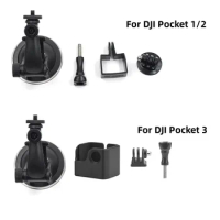 Car Suction Cup Holder Mount with Gimbal Adapter Clip Frame for DJI Pocket 3 Osmo Pocket 1/ 2 Camera Accessories