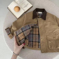 เสื้อแจ็คเก็ตแฟชั่นเกาหลีสำหรับเด็กฤดูใบไม้ผลิและฤดูใบไม้ร่วงปี 2025 [Little Sweet Potato]