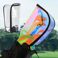 Transparent Golf Bag Rain Cover Hood Colorful Golf Supply Caddy Bag Hood Waterproof Golf Club Bag Raincoat Head Cover Protection