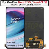 6.43" Original AMOLED For OnePlus Nord 2 5G Nord2 LCD Screen Display+Touch Panel Digitizer For OnePlus Nord CE 5G Frame EB2101