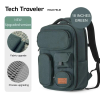 Tas Sekolah POLO Ransel Laptop Tech Traveler - Hijau Pria Wanita