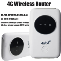 4G LTE Router Portable Wireless WiFi Router Modem 3200mAh Mobile Hotspot Broadband 150Mbps Wide Coverage with SIM Card Slot