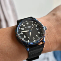 Mysterious Code Titanium 40mm Pilot Watch For Men 8215 Movement Automatic Damascus Luminous Sapphire Glass Luxury Wristwatch