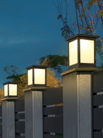 太陽能柱頭燈戶外庭院燈防水人體感應柱子門柱圍墻燈別墅花園柱燈