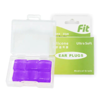 【FIT】矽膠耳塞 超柔軟可塑型 防噪音 睡眠 游泳 飛行 適用/6入(紫色)