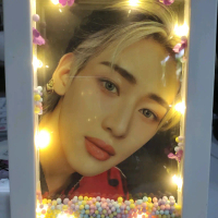 กรอบรูปเขย่า กรอบรูปใส่โฟม กรอบรูปแต่งไฟ กรอบรูปdiy แบมแบม bambam got7 ของขวัญ