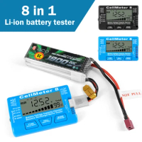 LCD Display CellMeter 8 Digital Battery Checker Testers RC Cell Meter 8 Capacity for Li-Ion, Li-Po, Li-Fe, Ni-Cd, NiMH