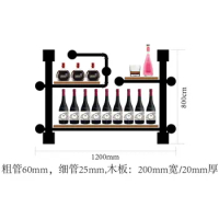Iron Pipe and Wood Board Assembly Artistic Wine Rack Set Display rack Wall Mounted Shelves for Glassware Bookshelf