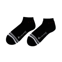 【LE COQ SPORTIF 公雞】高爾夫系列 男款黑色LCS基本款舒適踝襪 QGT0K011