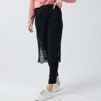 【Qiruo 奇若名品】秋冬專櫃黑色褲裙2422C層次造型褲(M-2XL)
