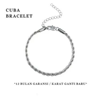 Zafa Gelang Stainless Steel Silver Gold Black Anti Karat - Cuba Bracelet Gold