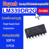 5PCS 100% New original spot LM339DG LM339DR2G four-way voltage comparator ic chip SMD SOP14 Single Supply Quad Comparators