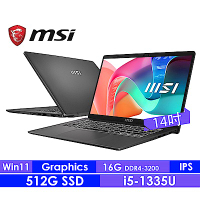 MSI微星 Modern 14 F13MG-201TW 14吋輕薄商用筆電(i5-1335U/16G/512G SSD/Win11)