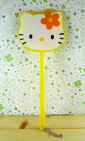 【震撼精品百貨】Hello Kitty 凱蒂貓-手拿鏡-黃小花(L) 震撼日式精品百貨