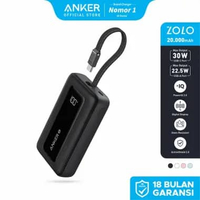 Anker Zolo Power Bank 20000mAH 30W With Cable Type C Fast Charging PD 3.0- A1689 Black
