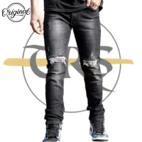 Celana robek jumbo big size celana jeans sobek pria jumbo