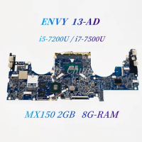 6050A2919201-MB-A01 926317-001 926318-601 For HP ENVY 13-AD 13-AD019TX TPN-I118 Laptop Motherboard i5 i7 CPU MX150 2G 8GB RAM