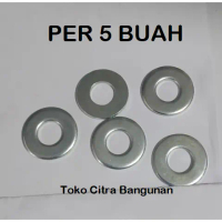 per 5 ring plat putih m 18 washer plate pengencang mur baut galvanis