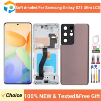 Soft AMOLED For Samsung Galaxy S21 Ultra 5G LCD Display Screen Assembly Replacement For Galaxy S21 Ultra Soft AMOLED Touch LCD