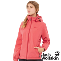 【Jack wolfskin飛狼】女 Air Wolf 俐落輕量 防風防水保暖外套 內刷毛衝鋒衣『木槿紅』