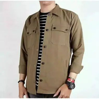 MND TRUCKER SEMI PARKA WOLV ORIGINAL//UKURAN (M,L,XL,XXL(free gantungan kunci/stiker) XXL Creem