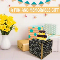 Paper Birthday Money Pulling Box Surprise Cash Money Clip Cake Decoration Cash Pull Gift Boxs Cash Gift Box Birthday