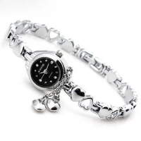 KIMIO Women Bracelet Watch Ladies Tassel Dress Quartz Watch Clock Hollow Love Hearts Steel Strap Wrist Watch Montre Femme