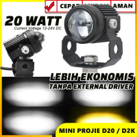 TERMURAH Lampu Tembak Sorot LASER GUN LED V12 D3 Mobil Motor 20Watt 2 Warna Putih Kuning Mini 20 Wat