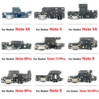 15PCS USB Charging Port Board Flex Cable Connector Parts For Xiaomi Redmi Note 5 5A 6 7 8 8T 9 9s 10 Pro 5G Microphone Module