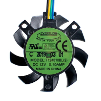 ขนาด T124010BL(2) เส้นผ่านศูนย์กลาง 37 มม. ระยะรู 30x30x23 มม. 12V 0.10A พัดลมระบายความร้อนแบบลูกคู่