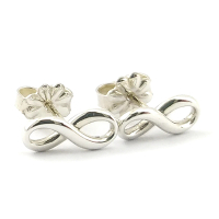 【Tiffany&amp;Co. 蒂芙尼】925純銀-Infinity無限造型墜飾針式耳環