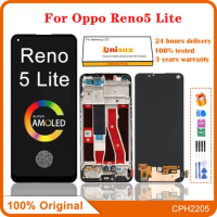 6.43'' Original For OPPO Reno5 Lite CPH2205 LCD Touch Screen Digitizer Assembly For OPPO Reno 5 Lite 5Lite LCD With fingerprints