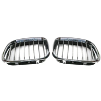1 Pair Car Front Hood Bumper Kindey Grille Grill for-BMW X5 E53 2000-2003 51138250051