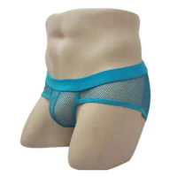 Soutong Mesh Men Underpants Sexy Polyester Elastic Waistband Boxer Brief Soft Hollow Boxer Summer Style Cueca Masculina For Home