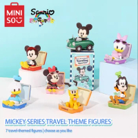 MINISO Disney Blind Box Mickey Mouse Goofy Donald Duck Travel Series Decorations Anime Peripheral Children's Toys Christmas Gift