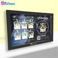 GIFTME Jam Meja Aesthetic Custom Foto - Kado Ulang Tahun Cewek - Hadiah Anniversary Pigura Putih