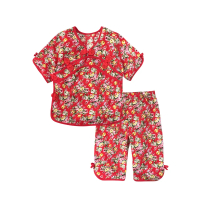【Baby 童衣】任選 碎花古裝造型服 短袖套裝 52227(雙色玫瑰)