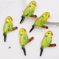 Kawaii Resin Glitter Colorful 3D Green Birds Flatback Rhinestone Applique Ornament Home Figurines Craft DIY Scrapbook SG4710