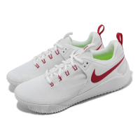 【NIKE 耐吉】排球鞋 Wmns Zoom Hyperace 2 女鞋 男鞋 白 紅 緩震 支撐 排羽球 運動鞋(AA0286-106)