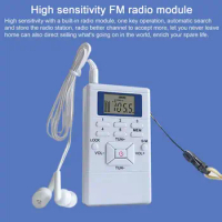 Portable Radio Sturdy FM Radio Easy to Use 24-hour Digital Clock Multifunctional Stereo FM Radio Receiver With Earphones