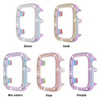 Glitter Plastic Case for Apple Watch Ultra Series 8 7 49mm 41mm 45mm Bumper for iWatch 6 SE 5 4 40mm 44mm Frame Protective Cover