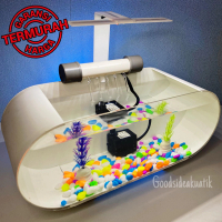 AKUARIUM MINI FULLSET AIR TERJUN UKURAN MINI 30x11,5x12cm Akrilik aquarium aquascape full set
