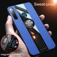 luxury Cloth Case For OPPO Realme GT NEO 2 3 5 Realme Q2 Q3 Realme XT X2 X7 X50 Pro Magnetic Ring Holder Shockproof Phone Cover
