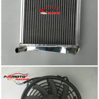 4 Rows Full Aluminum Radiator + Fan Racing For AUSTIN ROVER MINI COOPER 1275 GT 1992-1997 96 95