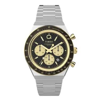Jam Tangan Pria Timex Q TW2W64200 Chronograph Dual Tone Dial Stainless Steel Strap Multicolor