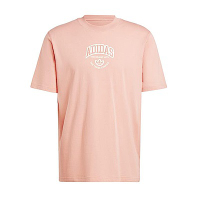 Adidas VRCT SS Tee IS0192 男 短袖 上衣 T恤 運動 經典 三葉草 大LOGO 舒適 粉橘