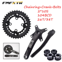 FMFXTR 26T 38T Chainring 104BCD 170mm Crank 4pc 8.5mm Bolts MTB Bike Crankset Steel Mountain Bike Road Bicycle Parts Accessories