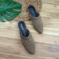 GRAVICI Shoes - Sepatu Sendal Slip On Mules Wanita Bahan Rajut Import PO 28 sepatu tutong wanita fla