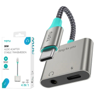 【TOTU 拓途】Type-C+3.5mm音頻轉接線 AD-5系列(支援iPhone16/轉接頭充電/聽歌/線控/通話)